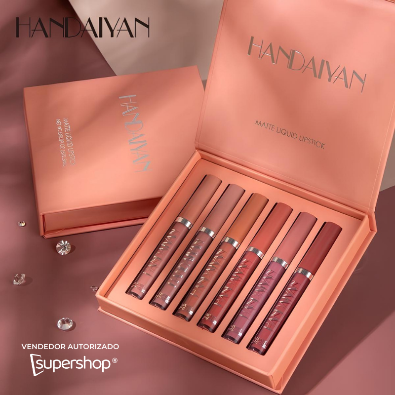 Batom Líquido Sexy Lips Handaiyan® Fosco À Prova d'água 16h de Duração (COMPRE 3, LEVE 6)