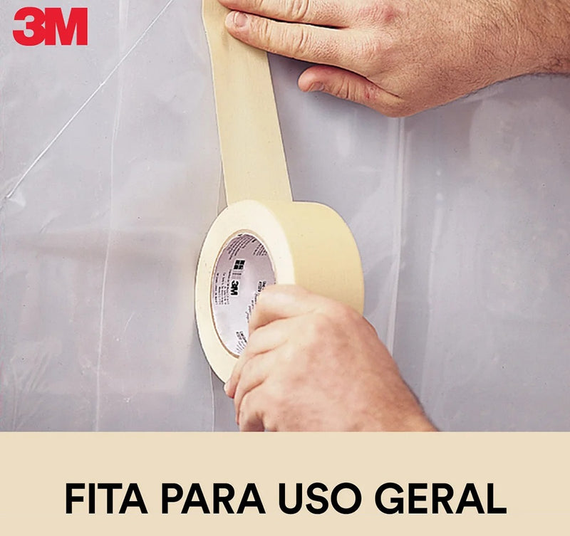 Fita Crepe Adesiva Geral Pintura 3M, 24MM x 50M -  101LA