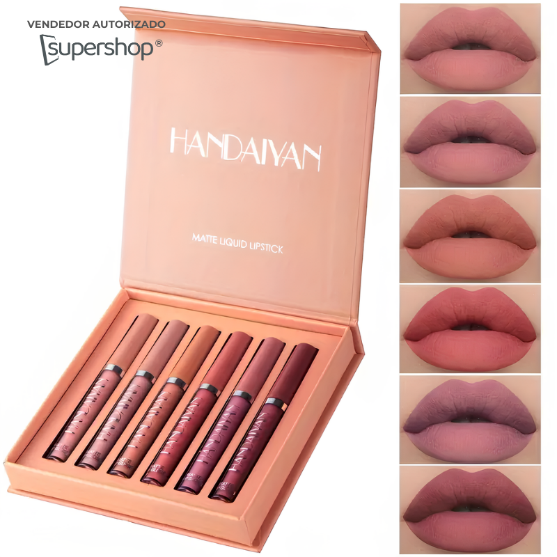 Batom Líquido Sexy Lips Handaiyan® Fosco À Prova Dágua 16h De Duração 8703