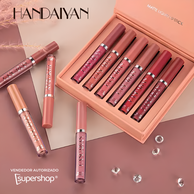 Batom Líquido Sexy Lips Handaiyan® Fosco À Prova d'água 16h de Duração (COMPRE 3, LEVE 6)