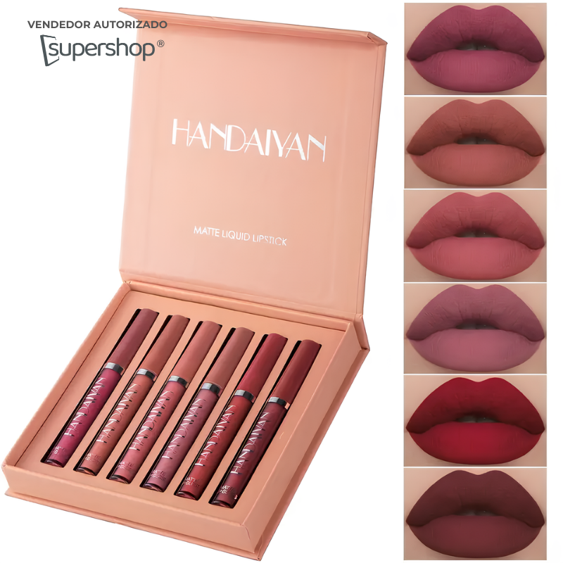 Batom Líquido Sexy Lips Handaiyan® Fosco À Prova d'água 16h de Duração (COMPRE 3, LEVE 6)