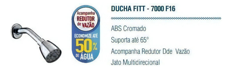 Ducha Lorenzetti De Parede Fitt 7000 F16 Fortti Cromado