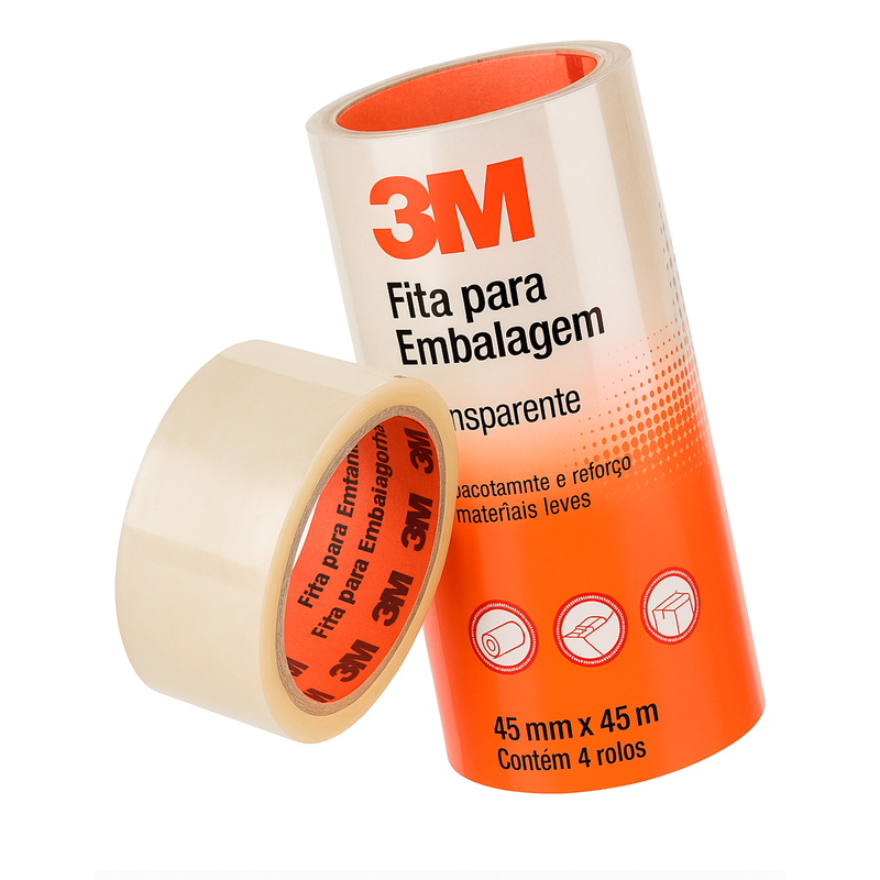 Fita Adesiva Durex 3M para Embalagem Transparente, 48MM x 50M - 301