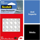 Protetor Anti-Impacto 3M™ Scotch® Gota de Silicone Redondo Médio Transparente - 12UN