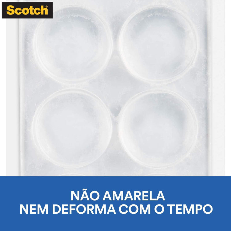 Protetor Anti-Impacto 3M™ Scotch® Gota de Silicone Redondo Médio Transparente - 12UN