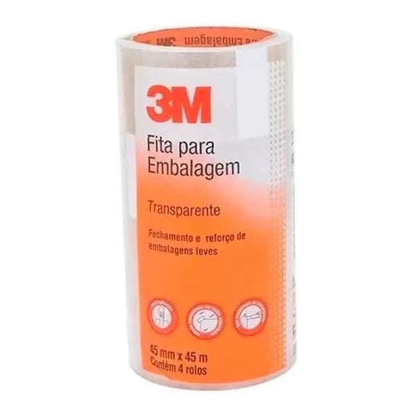 Fita Adesiva Durex 3M para Embalagem Transparente, 48MM x 50M - 301