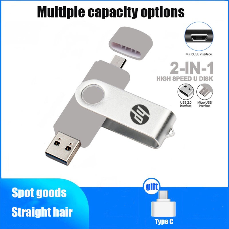 Pen Drive 2 em 1 - USB / Type C