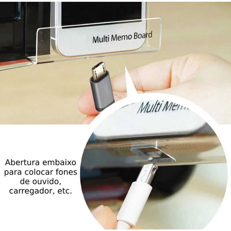 Suporte de notas de acrílico para monitor