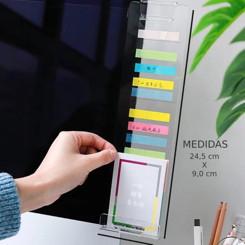 Suporte de notas de acrílico para monitor