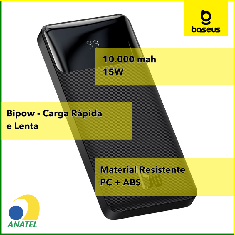 Power Bank Carregador Portátil Bateria 10000mAh - Baseus