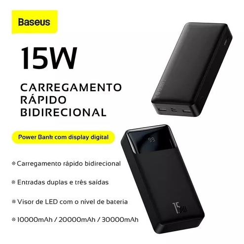 Power Bank Carregador Portátil Bateria 10000mAh - Baseus